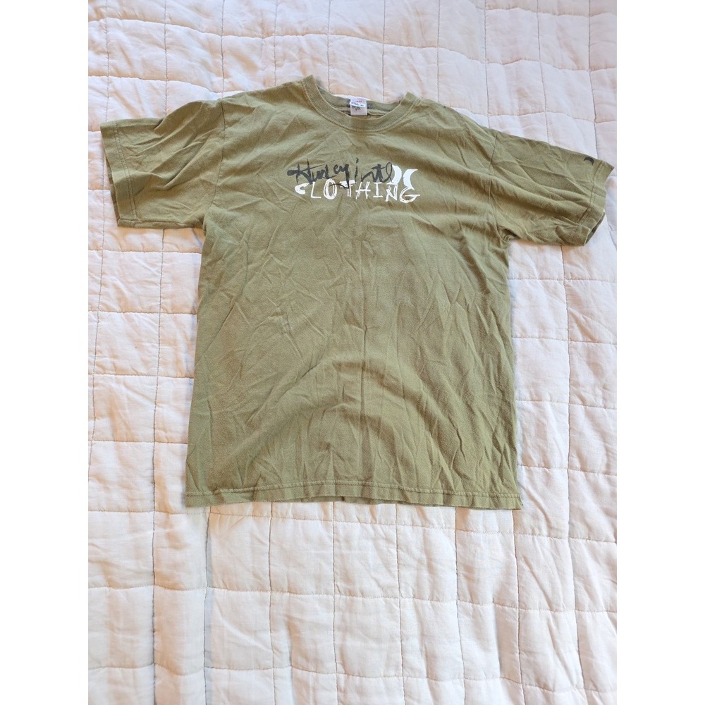 Hurley T Shirt Youth XL Y2K Surf Skate Green Graphic Tee Grunge Fits Men's Small
